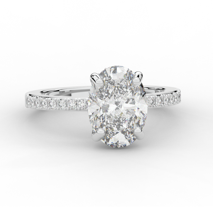 2.70CT.TW OVAL LAB DIAMOND SOLITAIRE ENGAGEMENT RING - Nazarelle