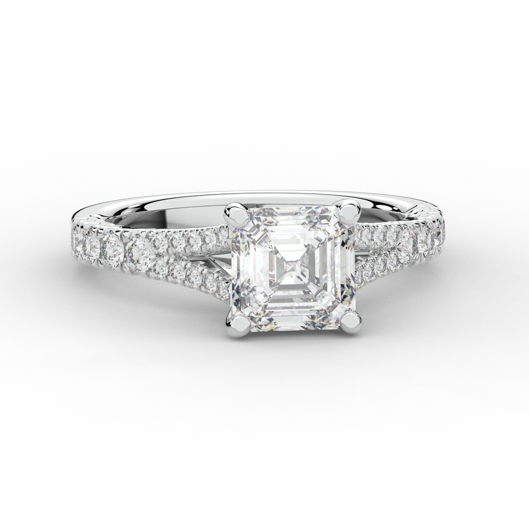 2.45CT.TW ASSCHER LAB DIAMOND ENGAGEMENT RING - Nazarelle