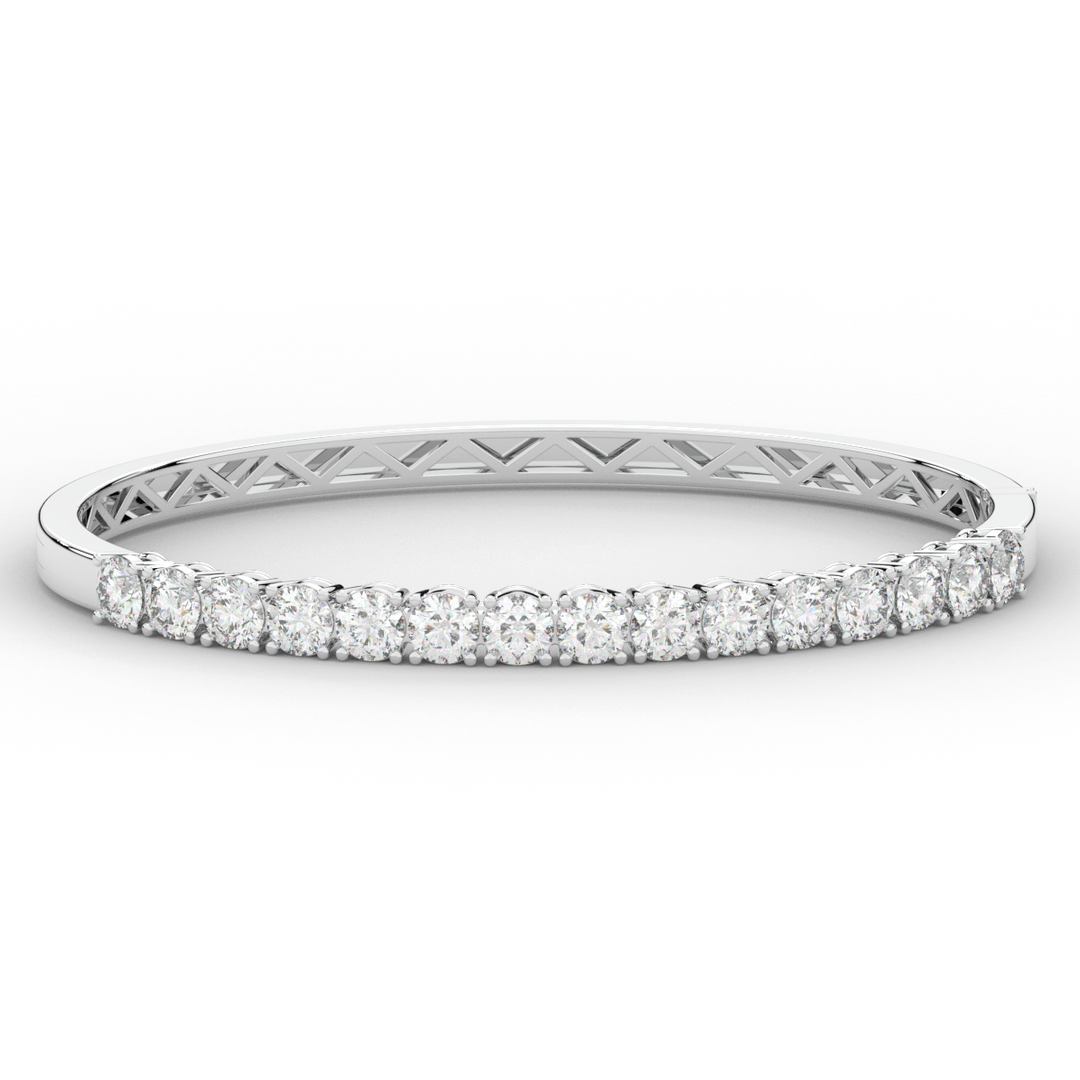 4.70CT.TW ROUND LAB DIAMOND BANGLE - Nazarelle