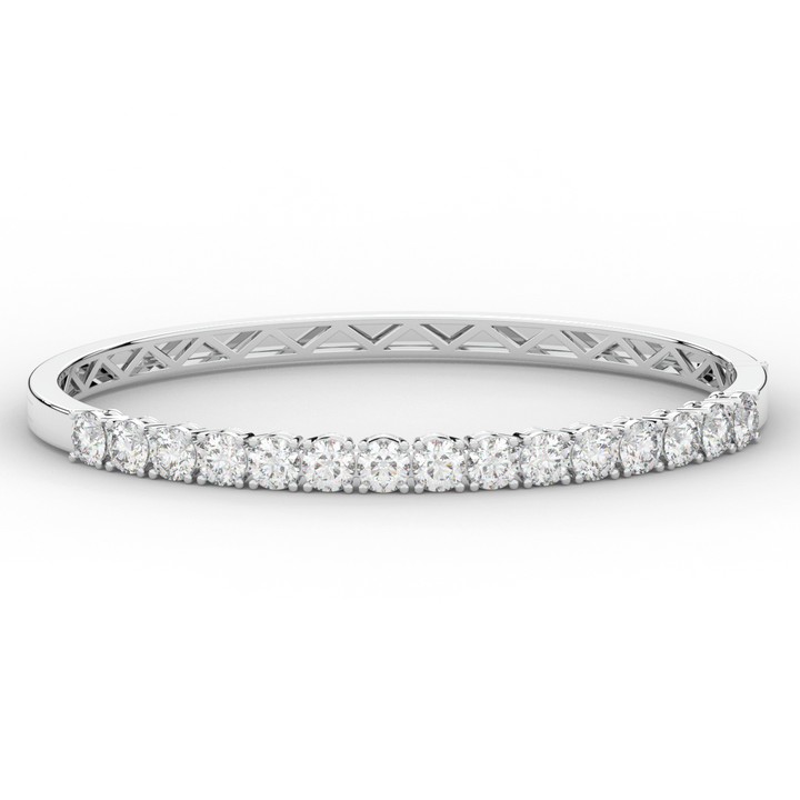 4.70CT.TW ROUND LAB DIAMOND BANGLE - Nazarelle