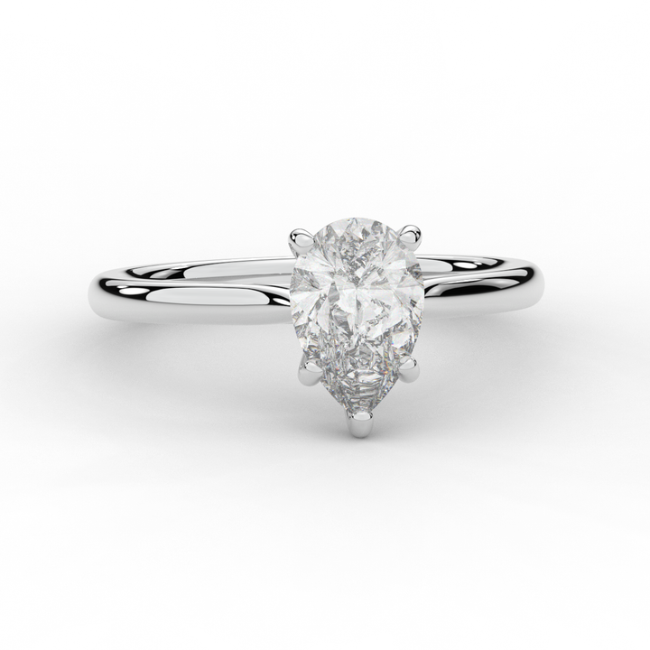 1.00CT PEAR LAB DIAMOND SOLITAIRE ENGAGEMENT RING - Nazarelle