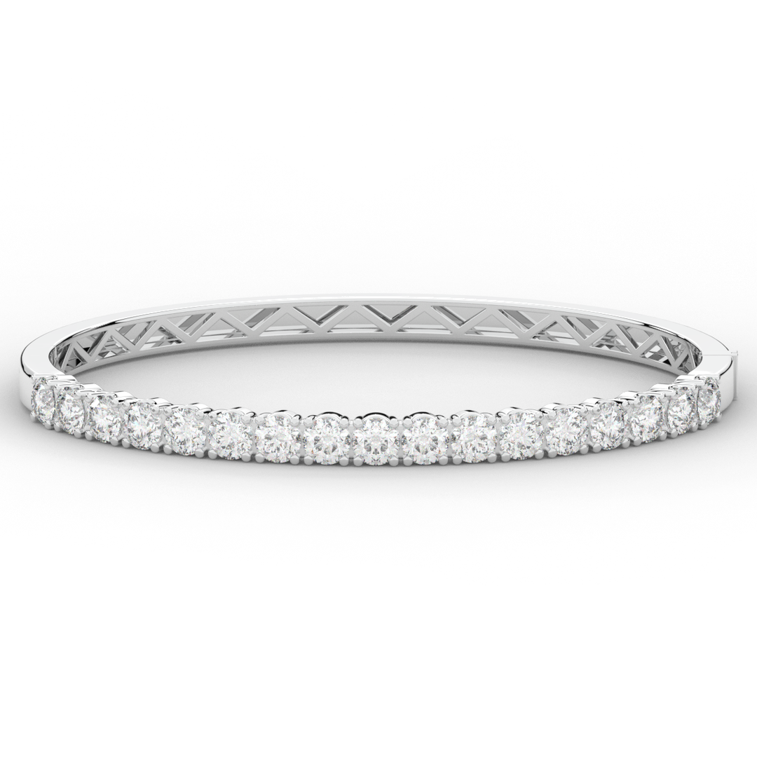 5.00CT.TW ROUND LAB DIAMOND BANGLE - Nazarelle