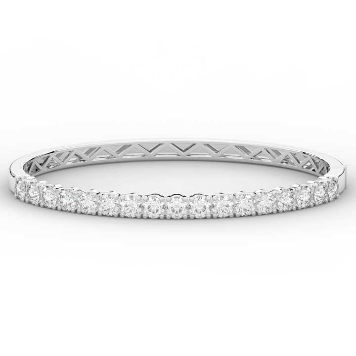5.00CT.TW ROUND LAB DIAMOND BANGLE - Nazarelle