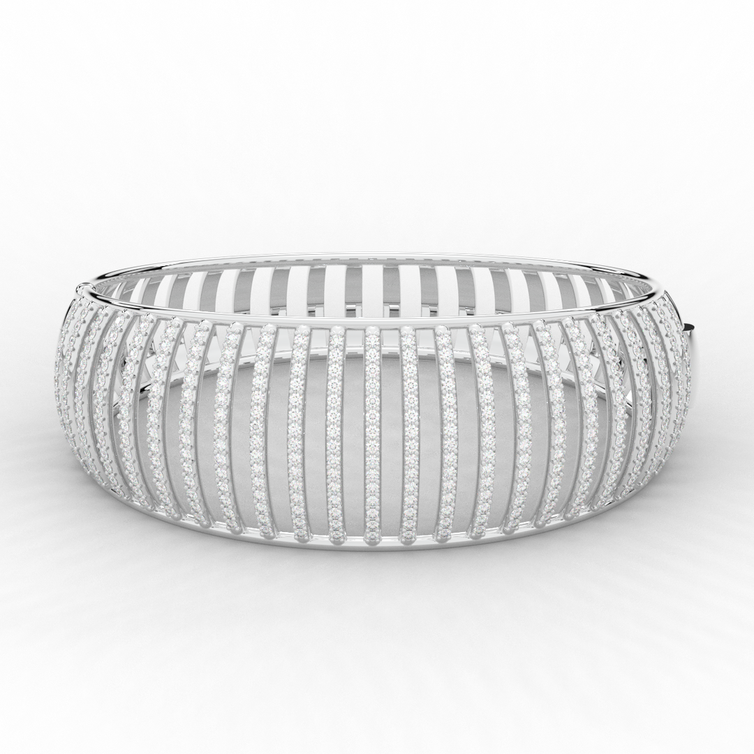 4.00CT.TW ROUND LAB DIAMOND BANGLE - Nazarelle