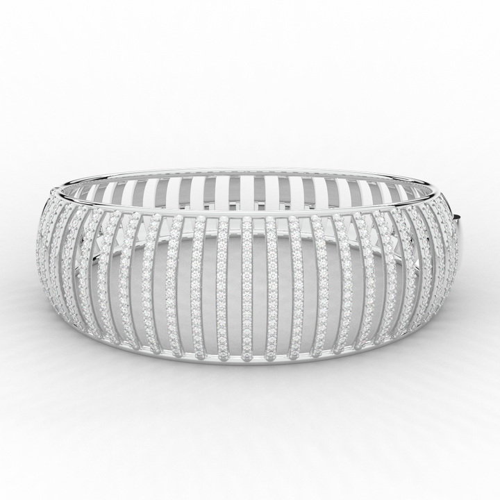 4.00CT.TW ROUND LAB DIAMOND BANGLE - Nazarelle