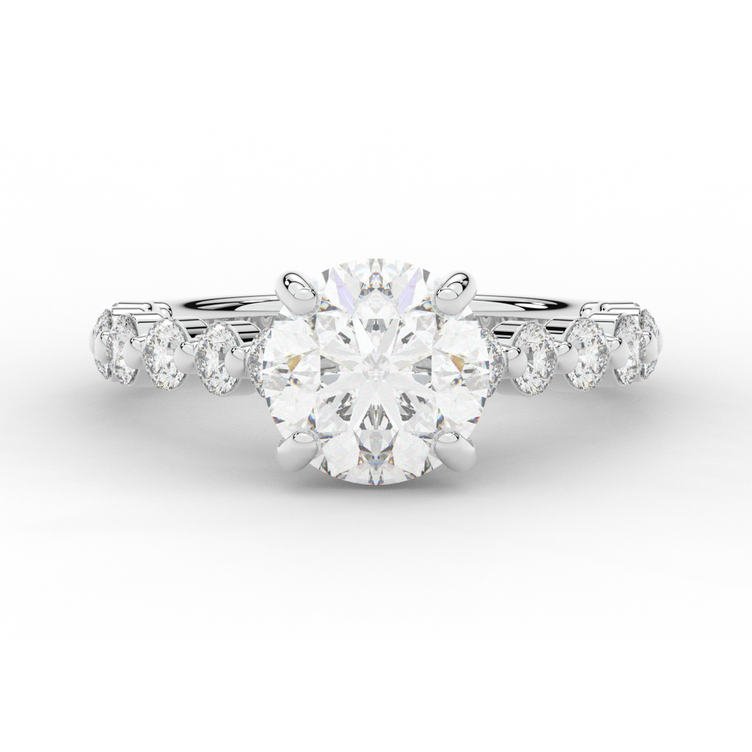 3.90CT.TW ROUND LAB DIAMOND ENGAGEMENT RING - Nazarelle