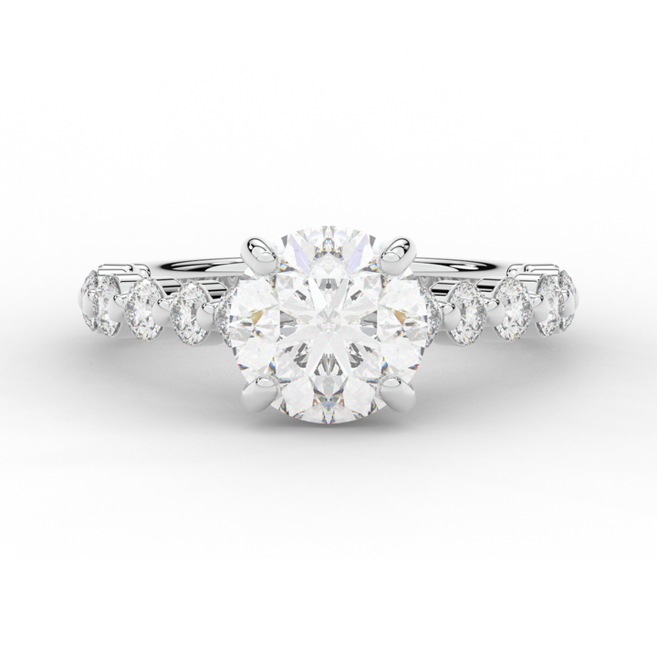 3.90CT.TW ROUND LAB DIAMOND ENGAGEMENT RING - Nazarelle