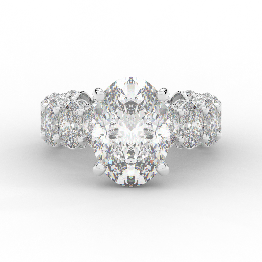 10.90CT.TW OVAL LAB DIAMOND SOLITAIRE ENGAGEMENT RING - Nazarelle