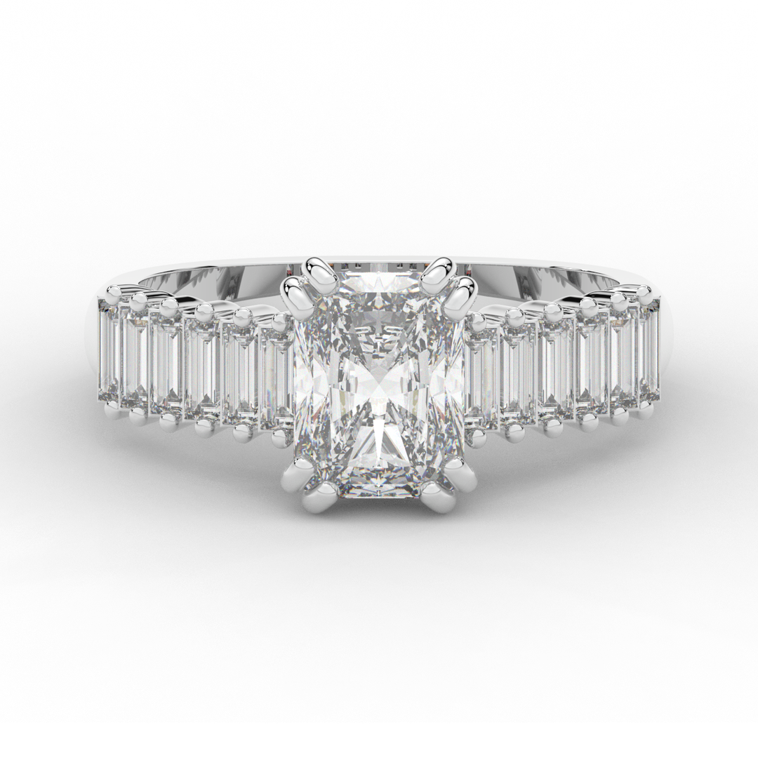 2.60CT.TW RADIANT LAB DIAMOND ENGAGEMENT RING - Nazarelle