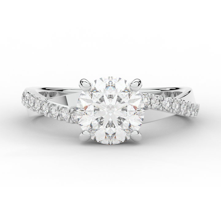 2.20CT.TW ROUND LAB DIAMOND TWISTBAND ENGAGEMENT RING - Nazarelle
