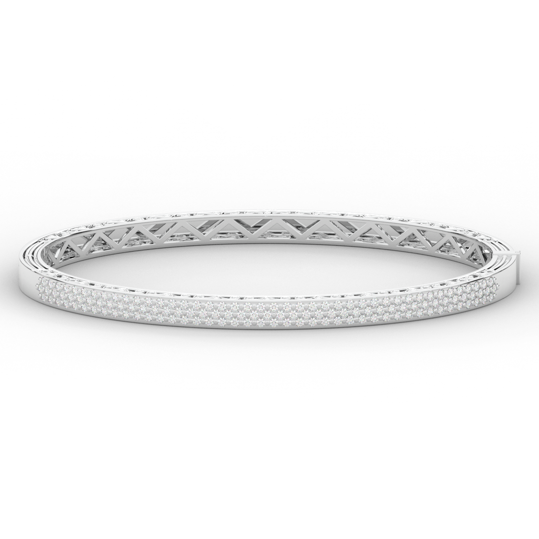 0.75CT.TW 3 ROW ROUND LAB DIAMOND  BANGLE - Nazarelle