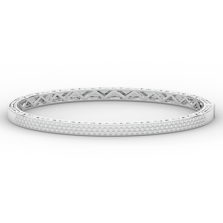 0.75CT.TW 3 ROW ROUND LAB DIAMOND  BANGLE - Nazarelle