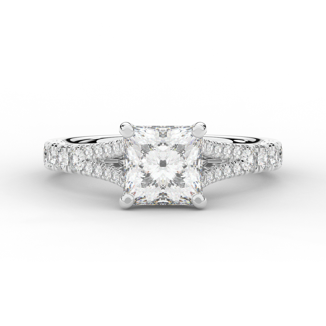 2.45CT.TW PRINCESS LAB DIAMOND ENGAGEMENT RING - Nazarelle