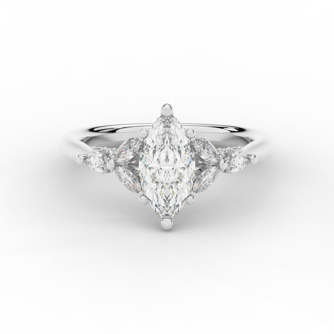 1.50CT.TW MARQUISE LAB DIAMOND ENGAGEMENT RING - Nazarelle