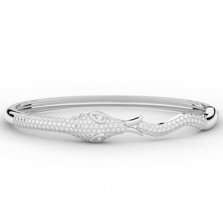 2.00CT.TW ROUND AND PEAR LAB DIAMOND SNAKE BANGLE - Nazarelle