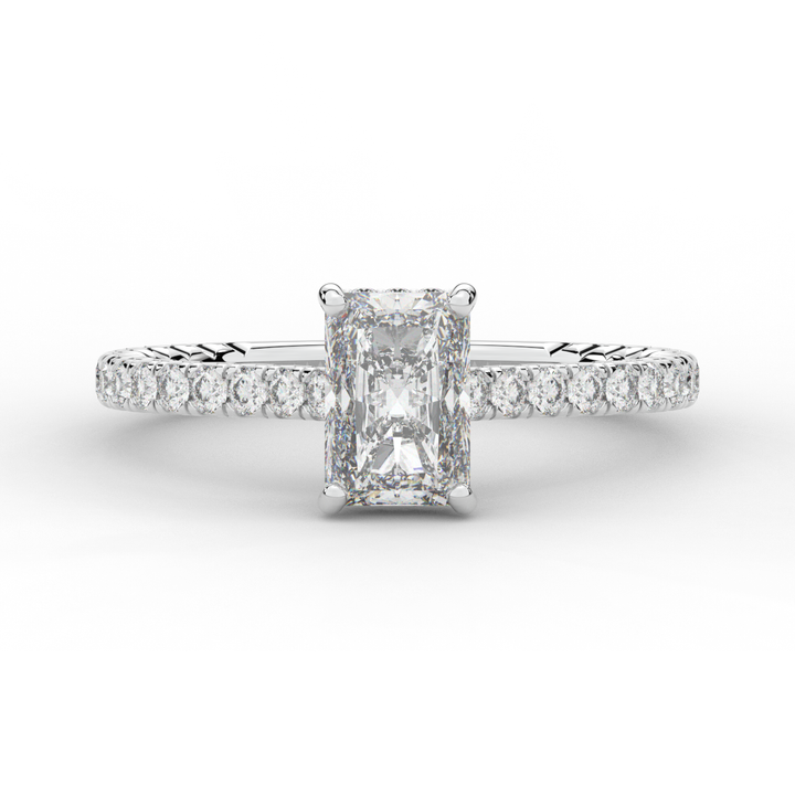2.10CT.TW RADIANT LAB DIAMOND UNDERHALO SOLITAIRE ENGAGEMENT RING - Nazarelle