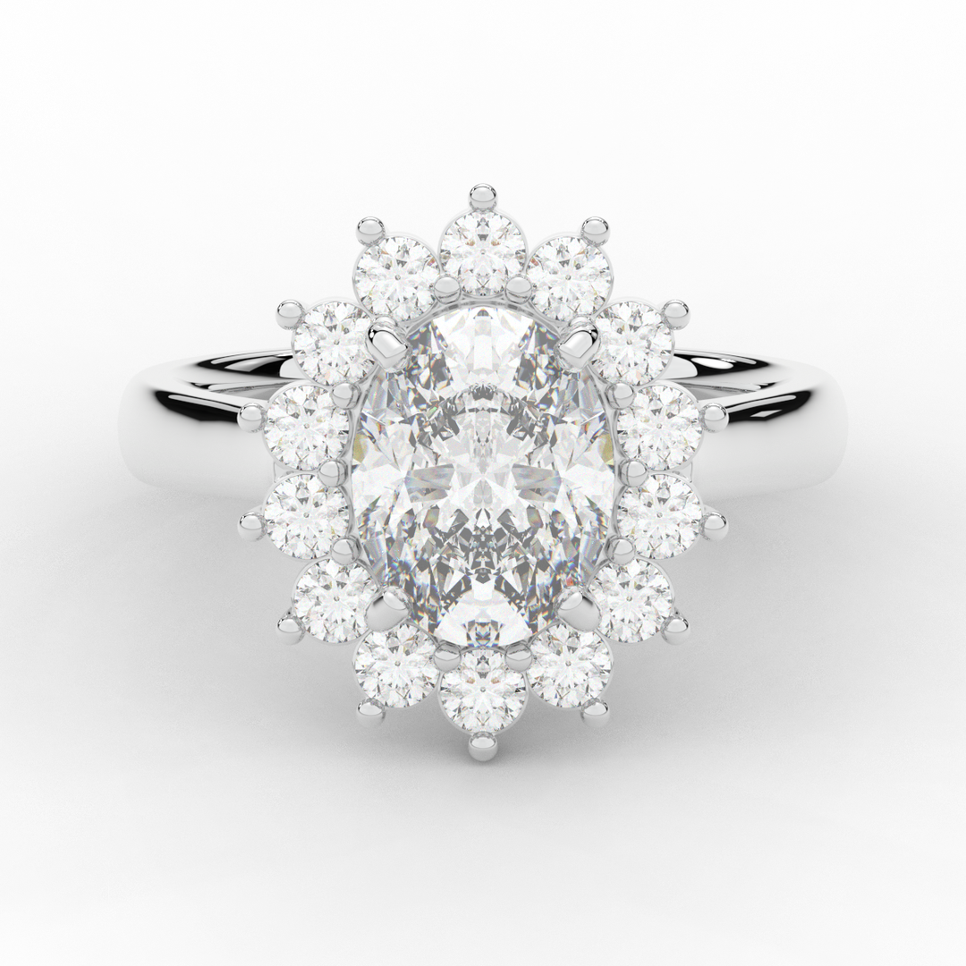 2.65CT.TW OVAL LAB DIAMOND HALO ENGAGEMENT RING - Nazarelle