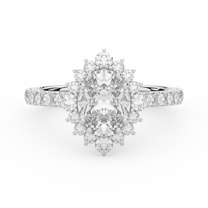 2.80CT.TW OVAL LAB DIAMOND HALO ENGAGEMENT RING - Nazarelle