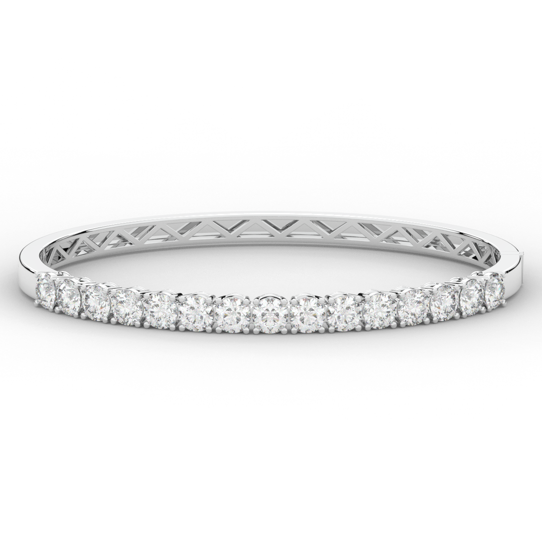 4.70CT.TW ROUND LAB DIAMOND BANGLE - Nazarelle