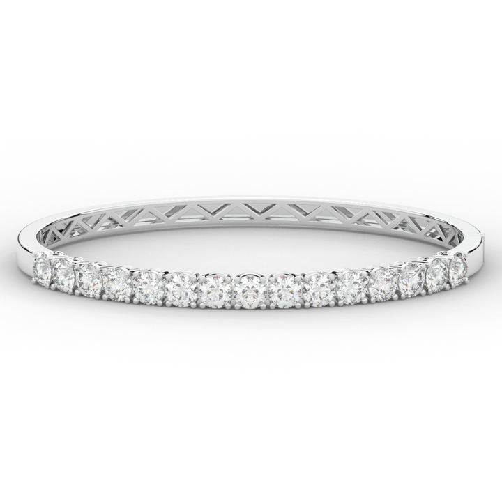 4.70CT.TW ROUND LAB DIAMOND BANGLE - Nazarelle