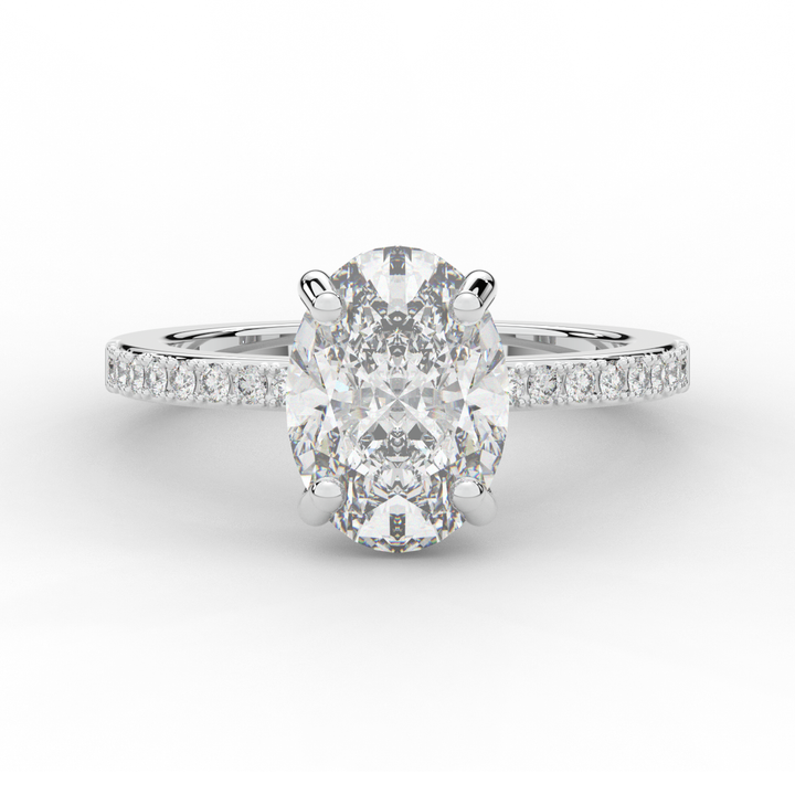 2.70CT.TW OVAL LAB DIAMOND SOLITAIRE ENGAGEMENT RING - Nazarelle
