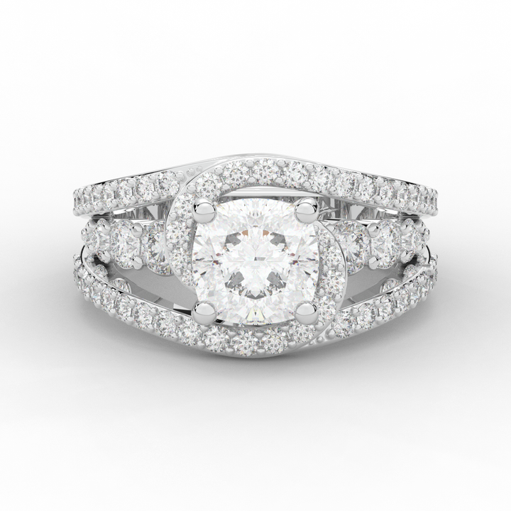 3.30CT.TW CUSHION LAB DIAMOND ENGAGEMENT RING - Nazarelle