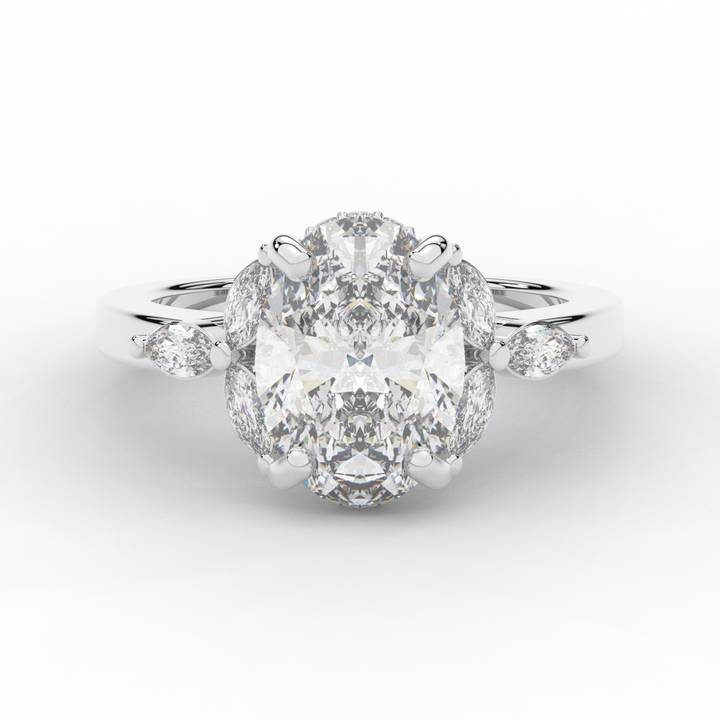 2.85CT.TW OVAL LAB DIAMOND ENGAGEMENT RING - Nazarelle