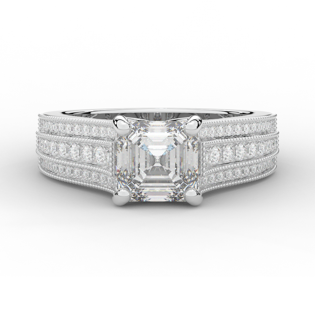 3.55CT.TW ASSCHER LAB DIAMOND ENGAGEMENT RING - Nazarelle