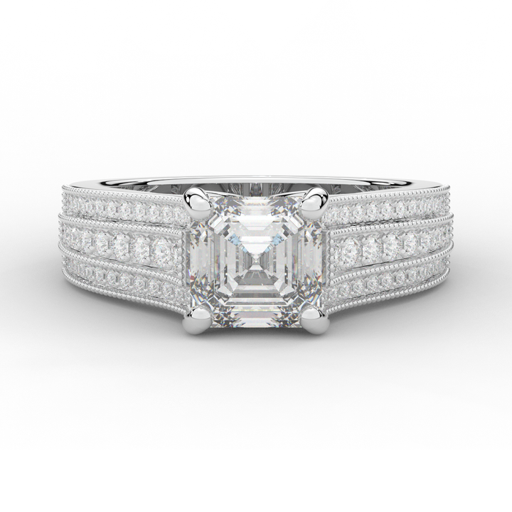 3.55CT.TW ASSCHER LAB DIAMOND ENGAGEMENT RING - Nazarelle