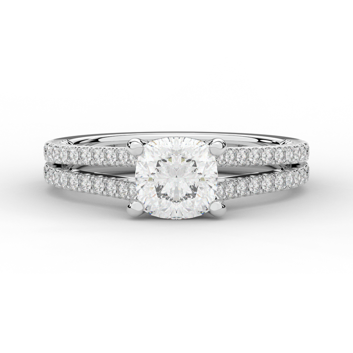1.90CT.TW CUSHION LAB DIAMOND SOLITAIRE ENGAGEMENT RING - Nazarelle