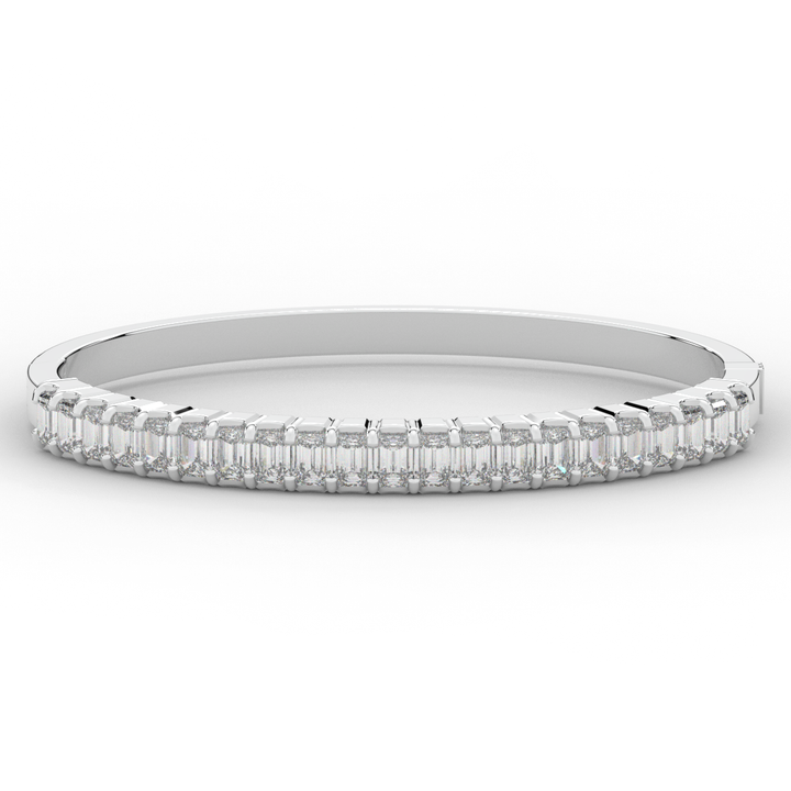 6.50CT.TW EMERALD CUT LAB DIAMOND BANGLE - Nazarelle