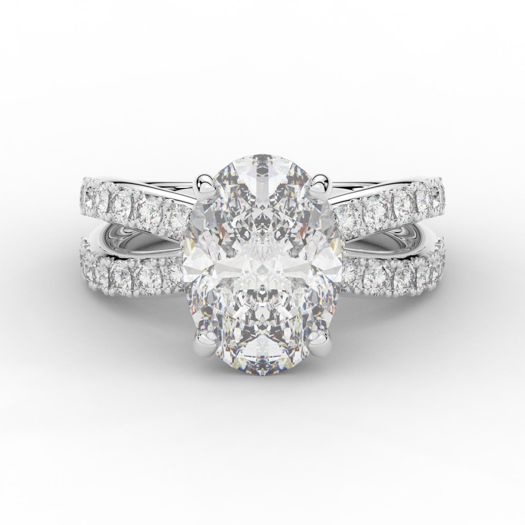 6.25CT.TW OVAL LAB DIAMOND ENGAGEMENT RING - Nazarelle