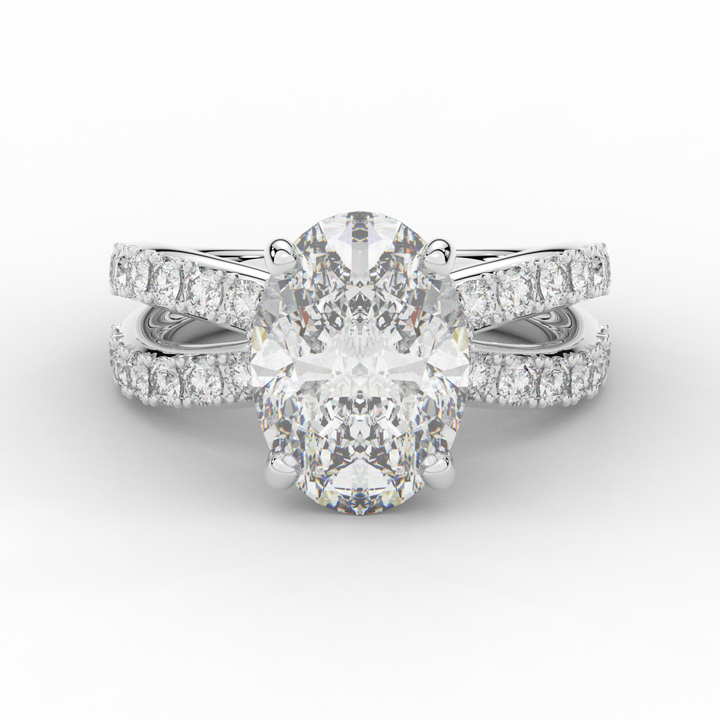 6.25CT.TW OVAL LAB DIAMOND ENGAGEMENT RING - Nazarelle