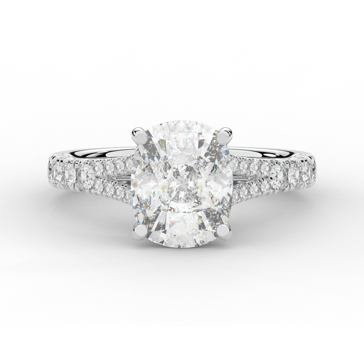 3.45CT.TW CUSHION LAB DIAMOND ENGAGEMENT RING - Nazarelle