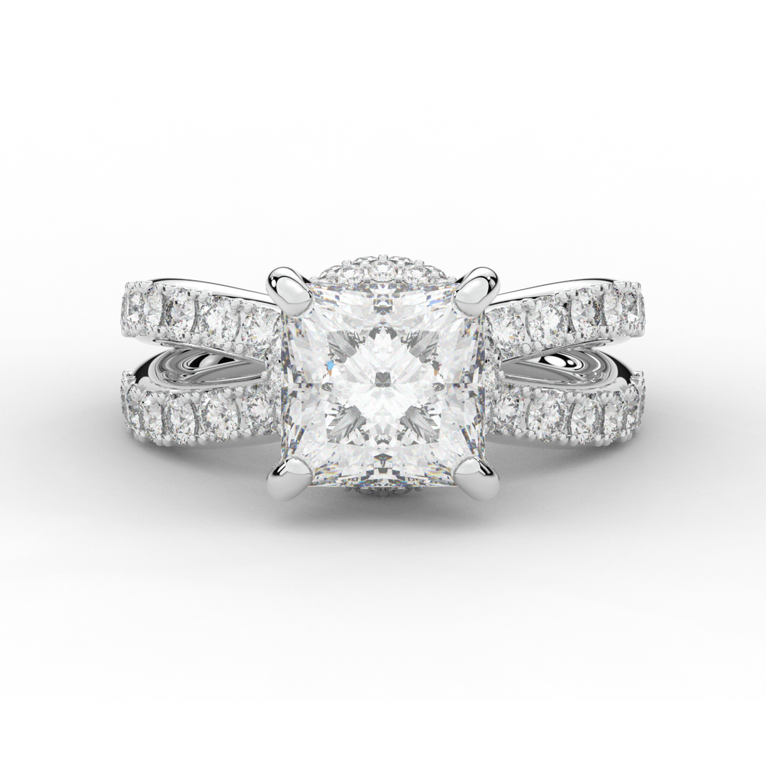 5.25CT.TW PRINCESS LAB DIAMOND ENGAGEMENT RING - Nazarelle