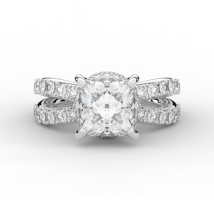 5.25CT.TW PRINCESS LAB DIAMOND ENGAGEMENT RING - Nazarelle