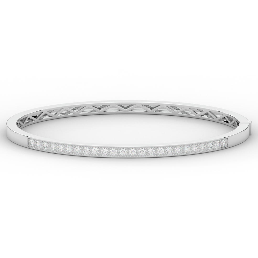 0.90CT.TW ROUND LAB DIAMOND BANGLE - Nazarelle