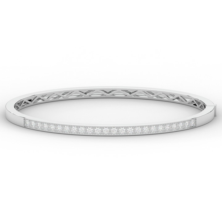 0.90CT.TW ROUND LAB DIAMOND BANGLE - Nazarelle