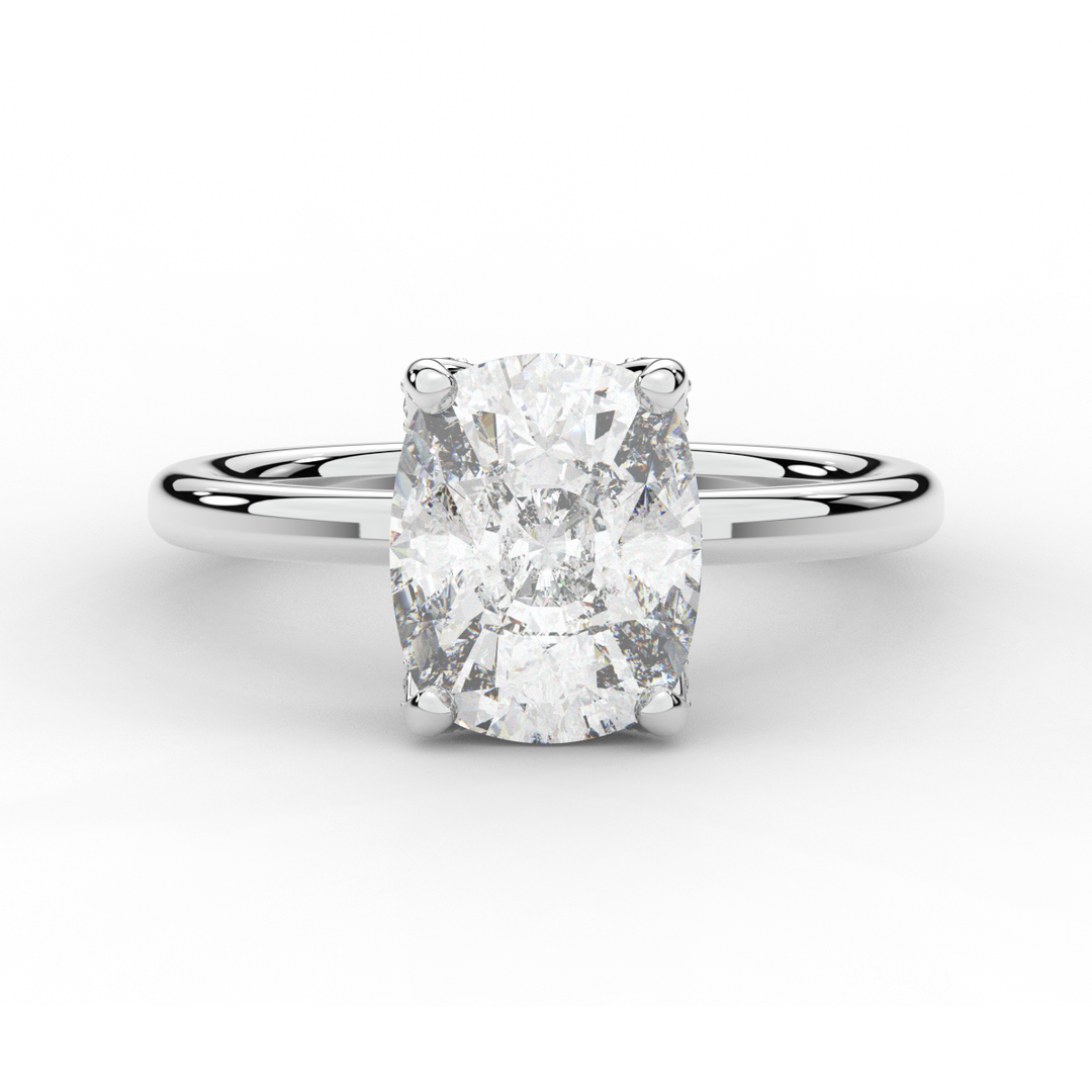 3.10CT.TW CUSHION LAB DIAMOND ENGAGEMENT RING - Nazarelle