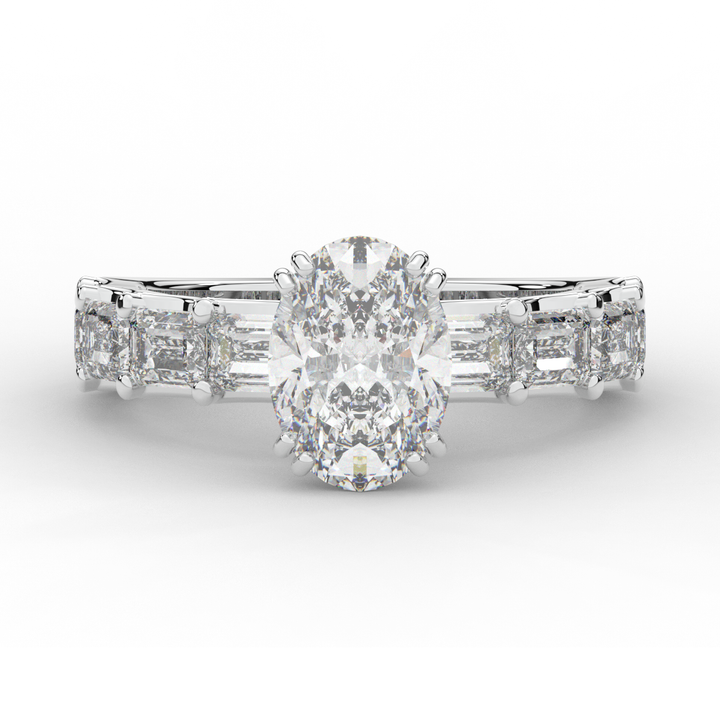 3.75CT.TW OVAL LAB DIAMOND SOLITAIRE ENGAGEMENT RING - Nazarelle
