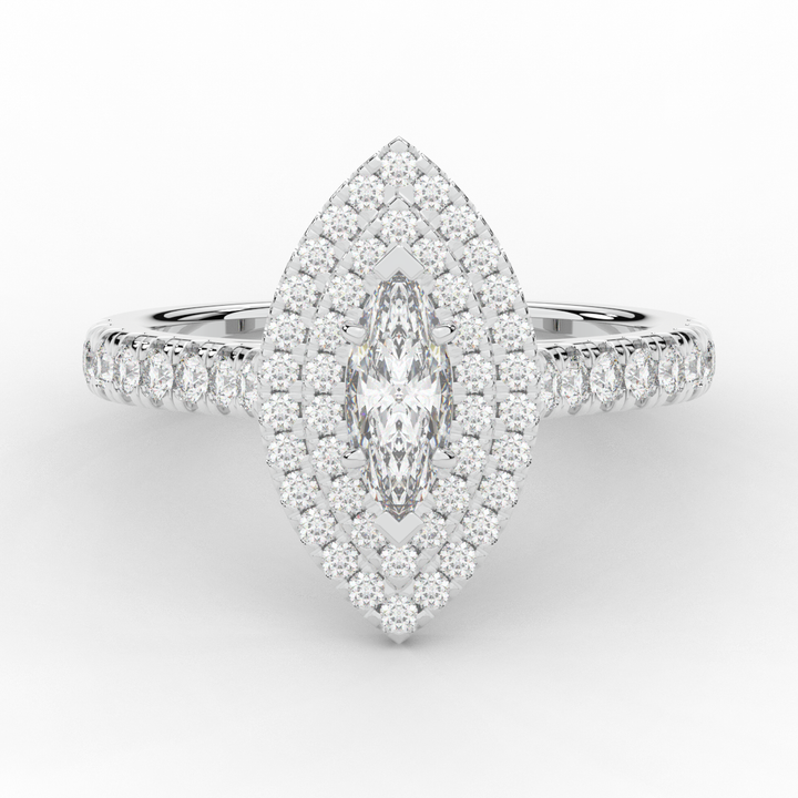 1.00CT.TW MARQUISE LAB DIAMOND HALO ENGAGEMENT RING - Nazarelle