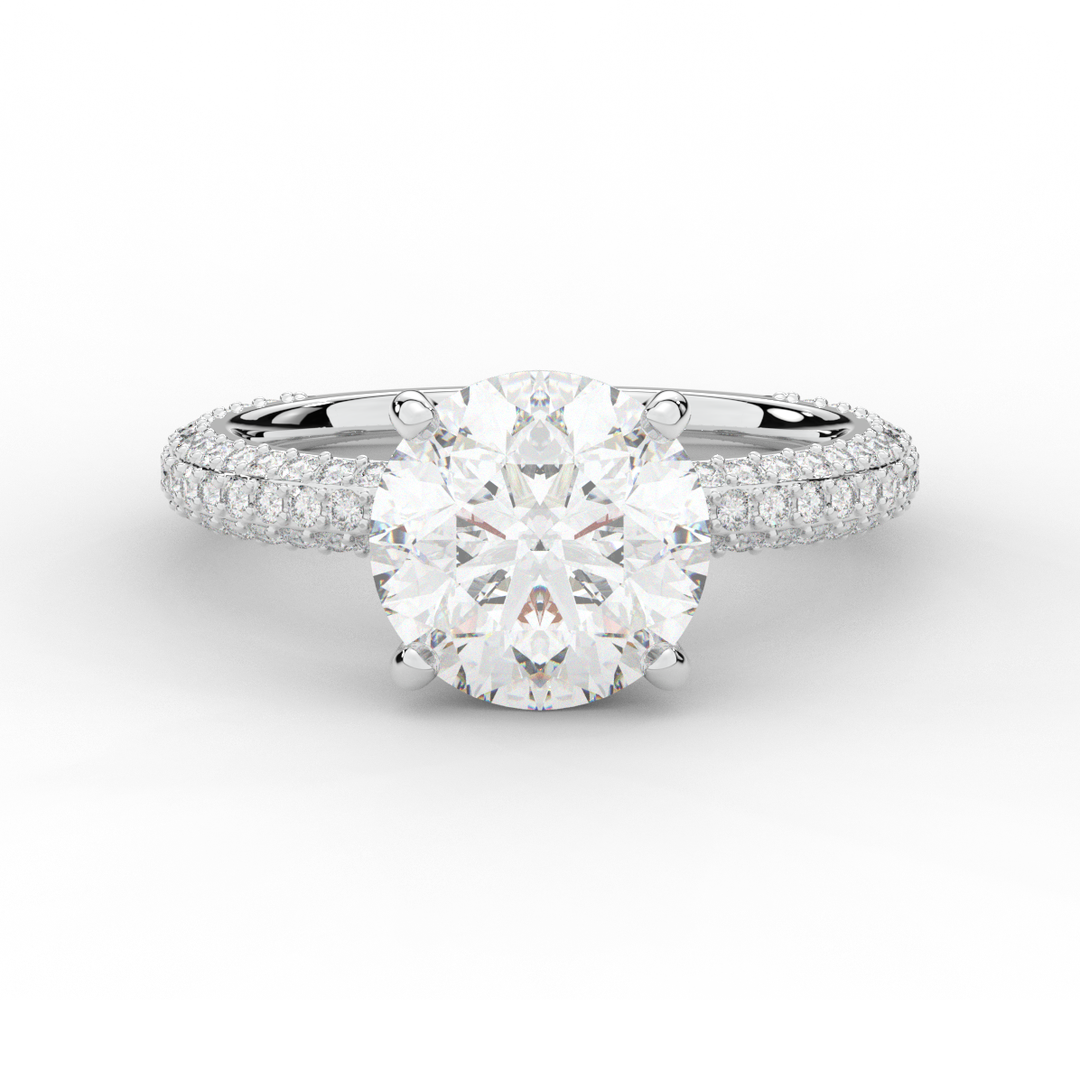 3.60CT.TW ROUND LAB DIAMOND SOLITAIRE ENGAGEMENT RING - Nazarelle