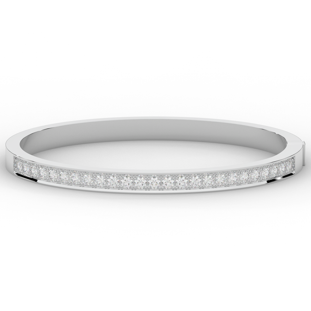 1.25CT.TW ROUND LAB DIAMOND BANGLE - Nazarelle