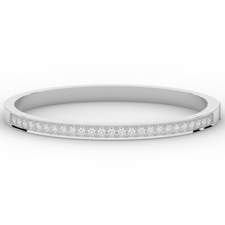 1.25CT.TW ROUND LAB DIAMOND BANGLE - Nazarelle
