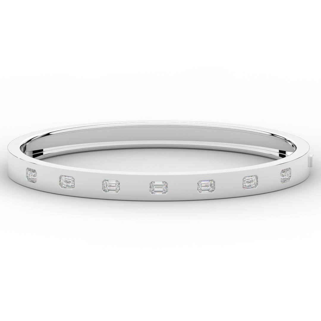 1.25CT.TW ROUND LAB DIAMOND BEZEL SET BANGLE - Nazarelle