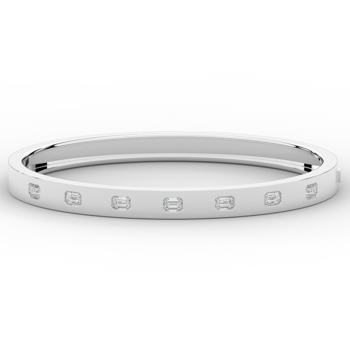 1.25CT.TW ROUND LAB DIAMOND BEZEL SET BANGLE - Nazarelle