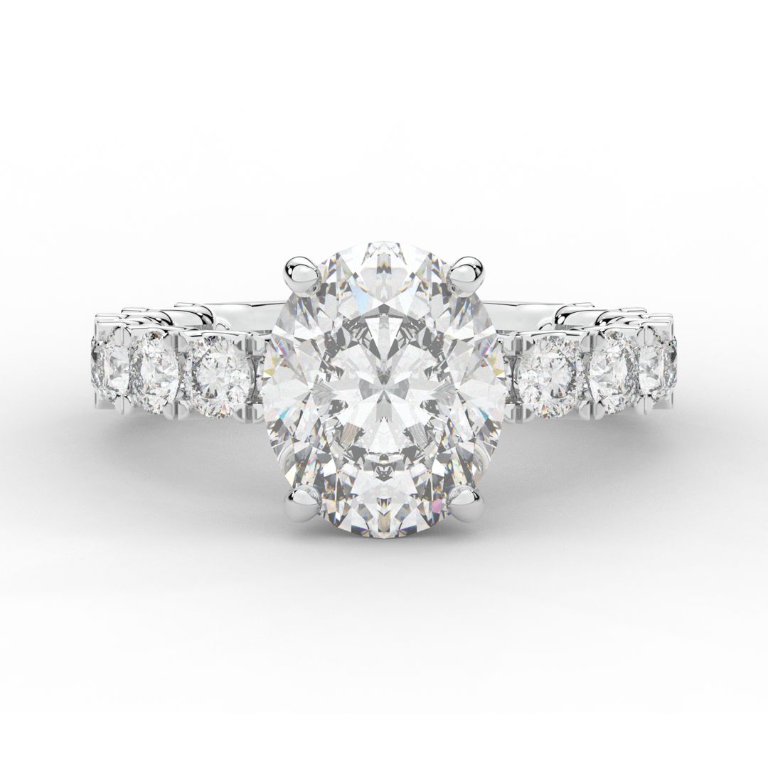 4.35CT.TW OVAL LAB DIAMOND ENGAGEMENT RING - Nazarelle