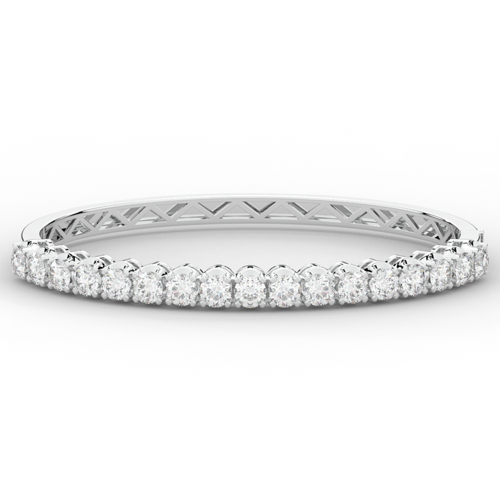 5.00CT.TW ROUND LAB DIAMOND BANGLE - Nazarelle
