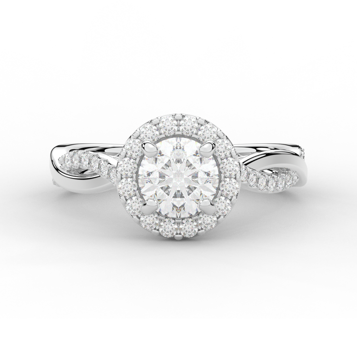 1.30CT.TW ROUND LAB DIAMOND ENGAGEMENT RING - Nazarelle