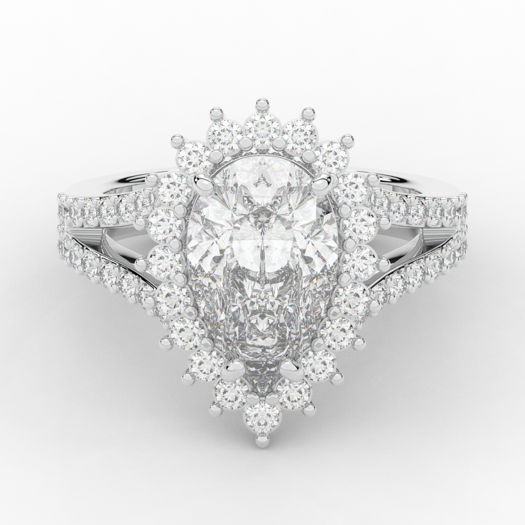 3.60CT.TW ROUND LAB DIAMOND ENGAGEMENT RING - Nazarelle